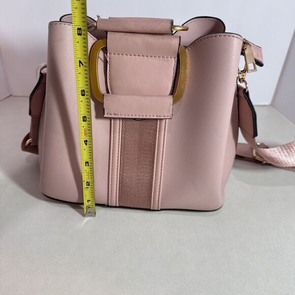 La Terre Vegan Leather Blush Pink Satchel Handbag Gold Hardware NWT” - Picture 7 of 9